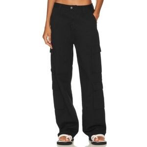 Superdown Gisele Black Cargo Pants Small High Rise Utility Streetwear Chic